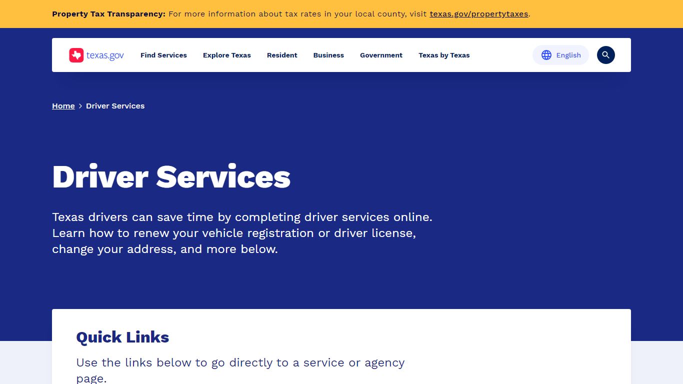 Driver Services | Texas.gov